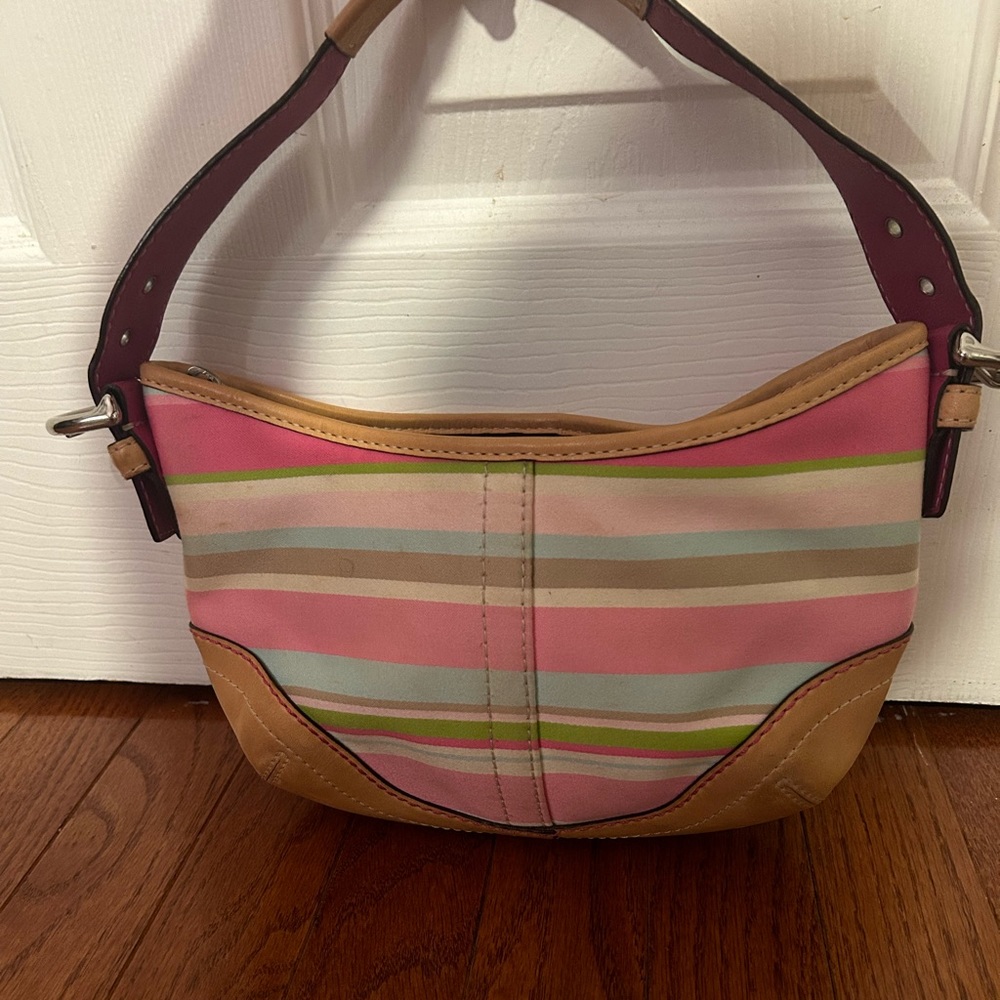 Coach Pastel Stripe Soho Bag #1884